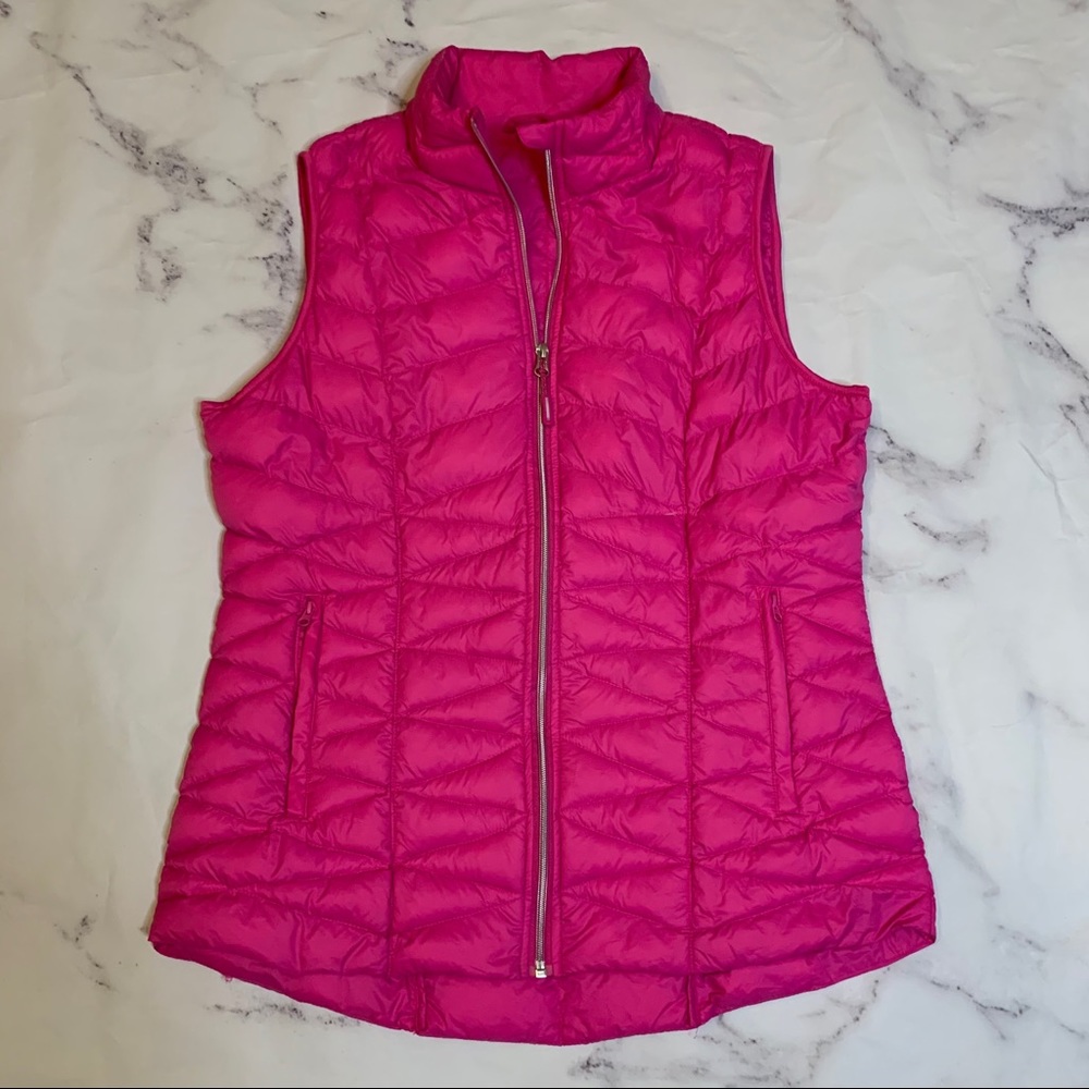 Tangerine Gorgeous Bright Pink Quilted Puffy Vest